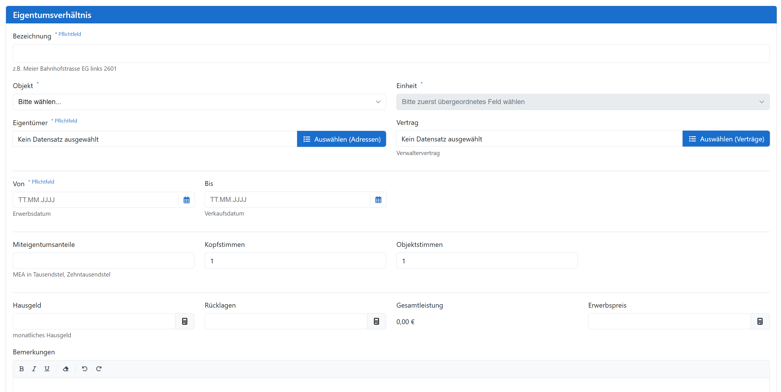 Dialog Eigentumsverhältnisse