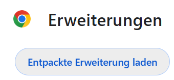 Entpackte Erweiterung laden