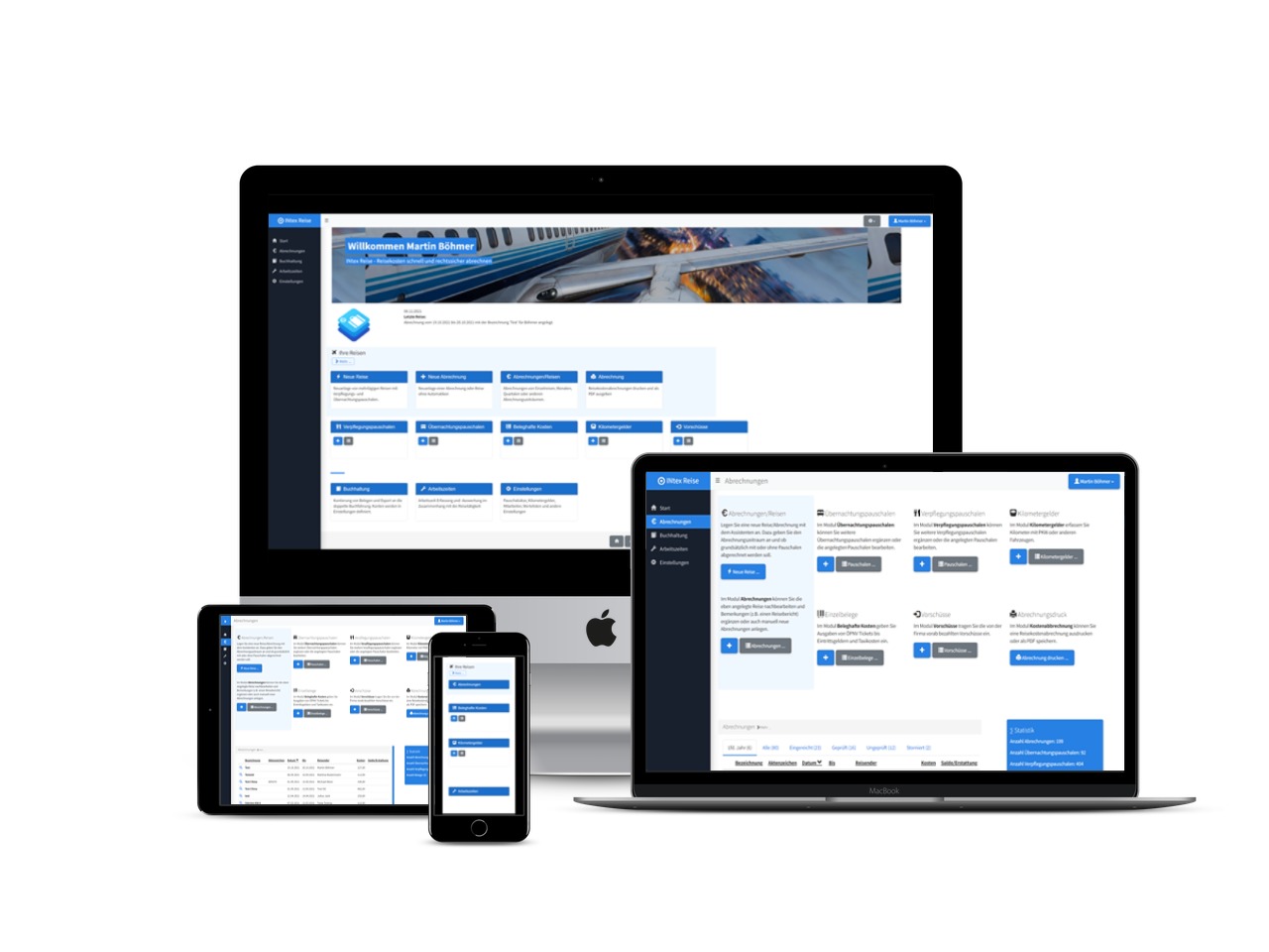 Reisekostenabrechnung auf MacBook und iPhone